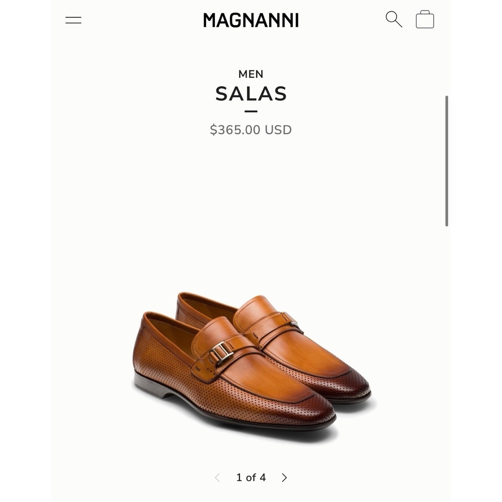 Magnanni Cognac Salas Men's Dress Shoe Size 8.5  M Style 19232 EUC